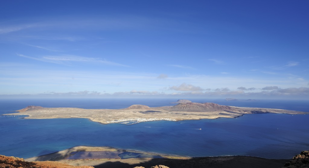 view of Graciosa Island from Mirador del Rio, Lanzarote Island, Canary Islands, Spain